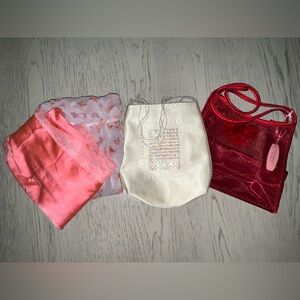 Victoria's Secret Pink, Cream, and Red Clutch Set